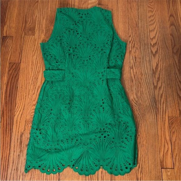 Andie The Navarino Dress Button Front Eyelet Emerald Green size Small NWT - Picture 4 of 9